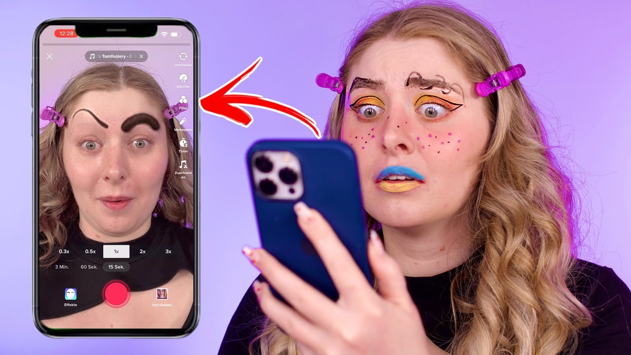 Hilfe!!! 😳TIKTOK FILTER bestimmen mein MAKEUP 😂