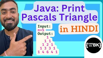 Java program to print first n rows of a Pascals Triangle | Java coding in Hindi
