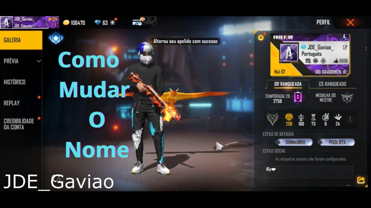 Free Fire Brasil - 💡Tive uma idéia de outro nome mais marcante para  colocar no jogo, mas não tem como mudar de nome 😢 🔥 Agora seu problema  com nomes acabaram, na