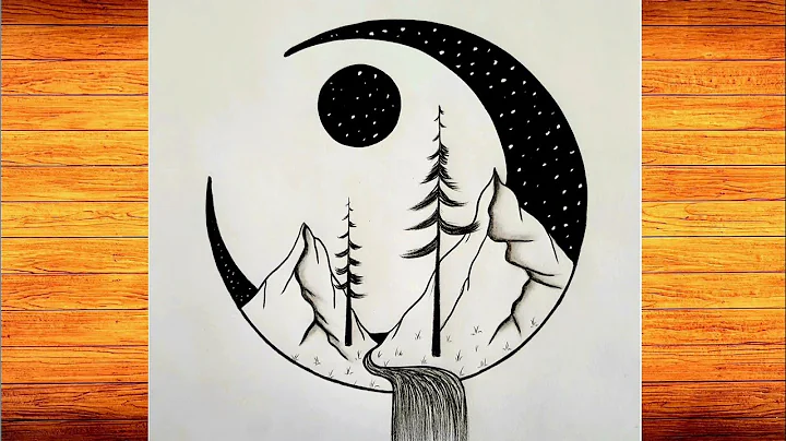 easy draw : moon and stars _ step by steps moon and stars