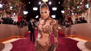 Jennifer Lopez appears in a near-naked dress at Golden Globes