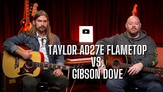 Taylor AD27e Flametop vs. Gibson Dove: The Acoustic Sound of Maple