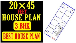 20 x 45 house plan || 3 bhk house design || 20x45 ghar ka naksha || Build My Home