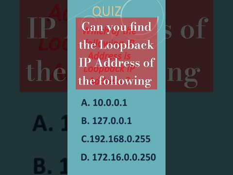 Which Is The Loopback IP Address Of The Following