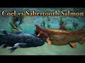 Coelacanth vs Sabertooth Salmon :D || ARK: Survival Evolved || Cantex