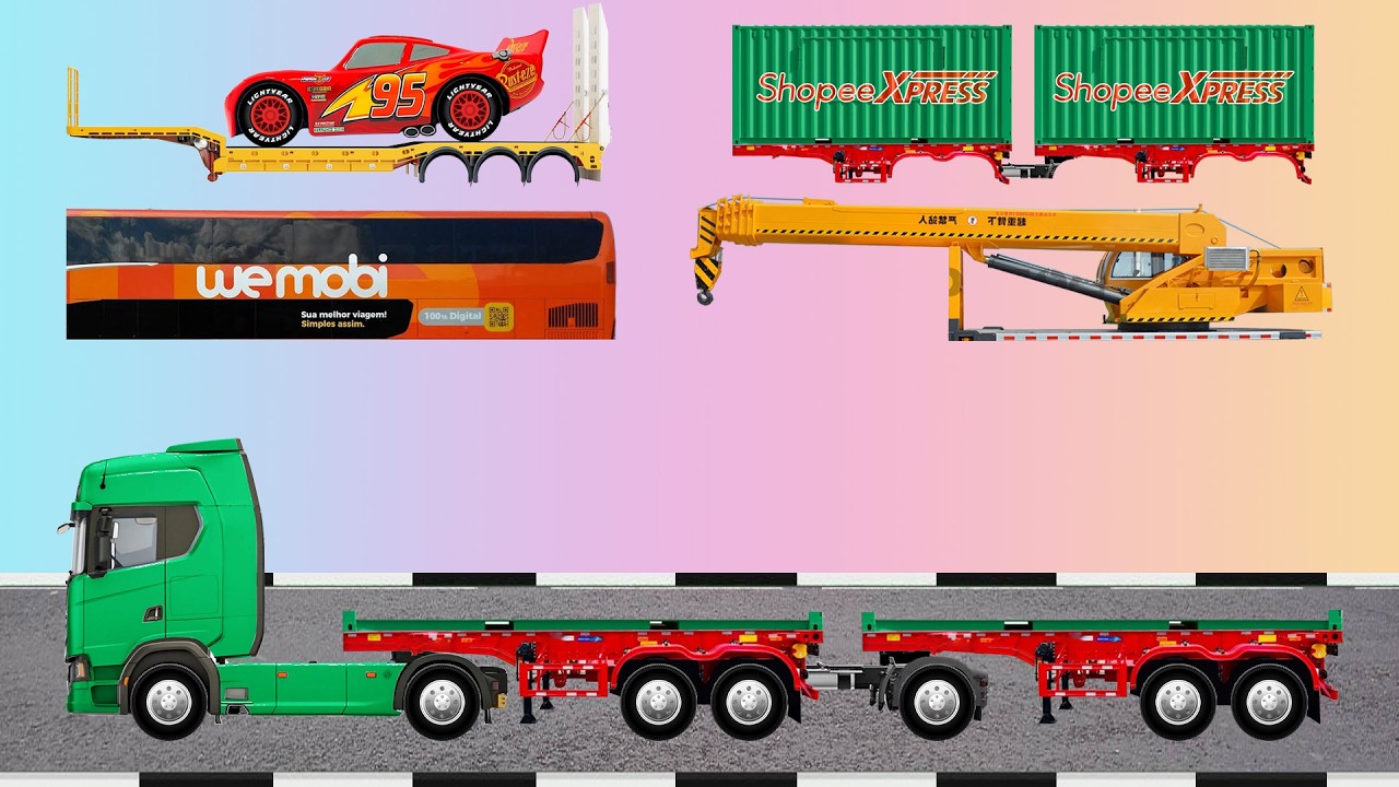 Menebak Gambar Karoseri Truk Panjang Dengan Benar, Carrier Car, Mobile Crane, Bottom Dump Truk