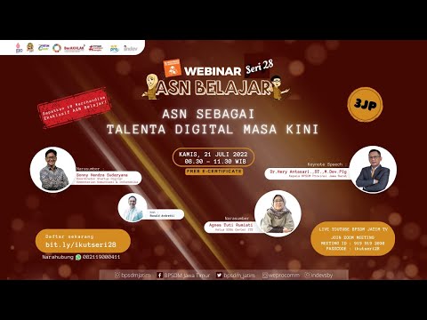 Webinar ASN Belajar Seri 28 -  ASN SEBAGAI TALENTA DIGITAL MASA KINI