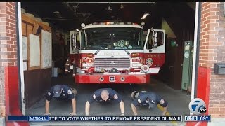Firefighters take the 22 Pushup Challenge