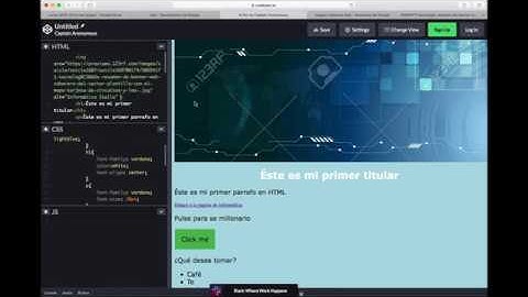 PROBAR CODIGO HTML, CSS Y JS ONLINE, CON codepen.io