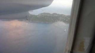 HQ landing at St Barth airport from St Martin Grand Case FWI