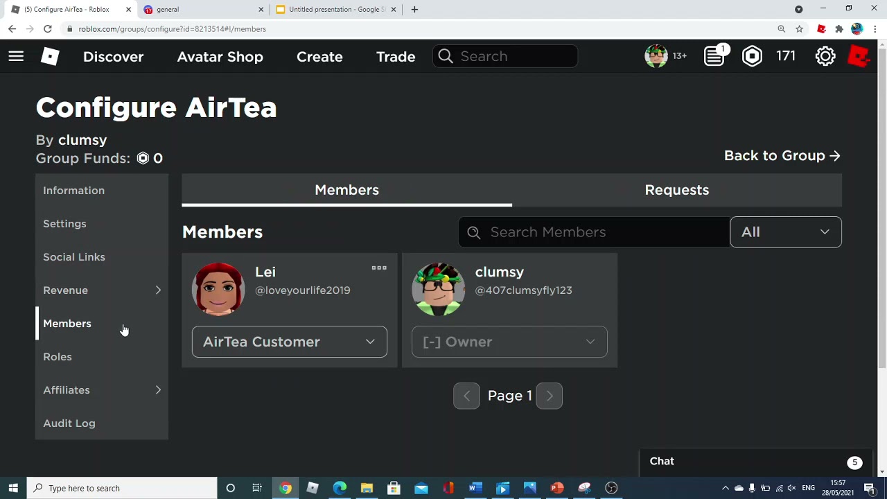 Configure Group, Roblox Wiki