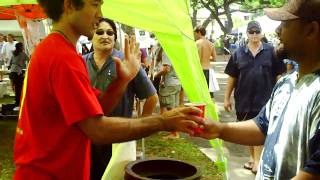 Naoshi Serving Up Kava Awa At The Kava Festival Oahu Hawaii
