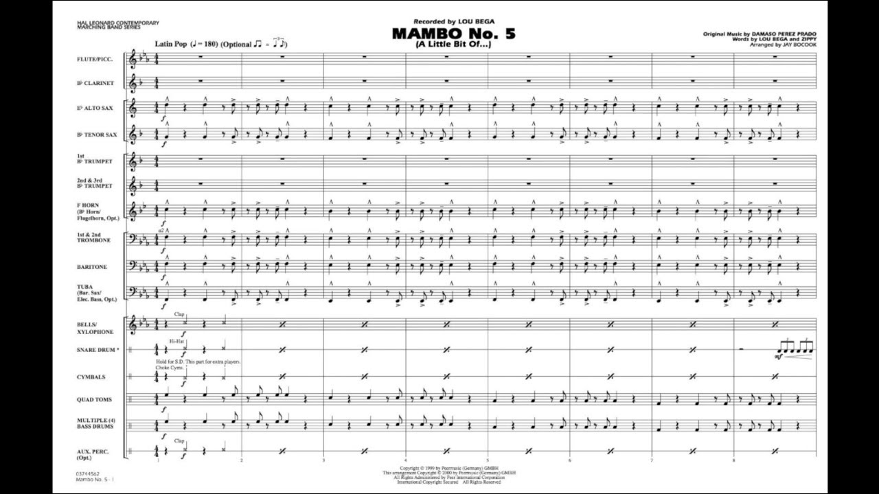 洋楽 Orchestre Pepelepe - Mulambo Mambo No. 5 by Damaso Perez Prado/arr. Jay Bocook - YouTube