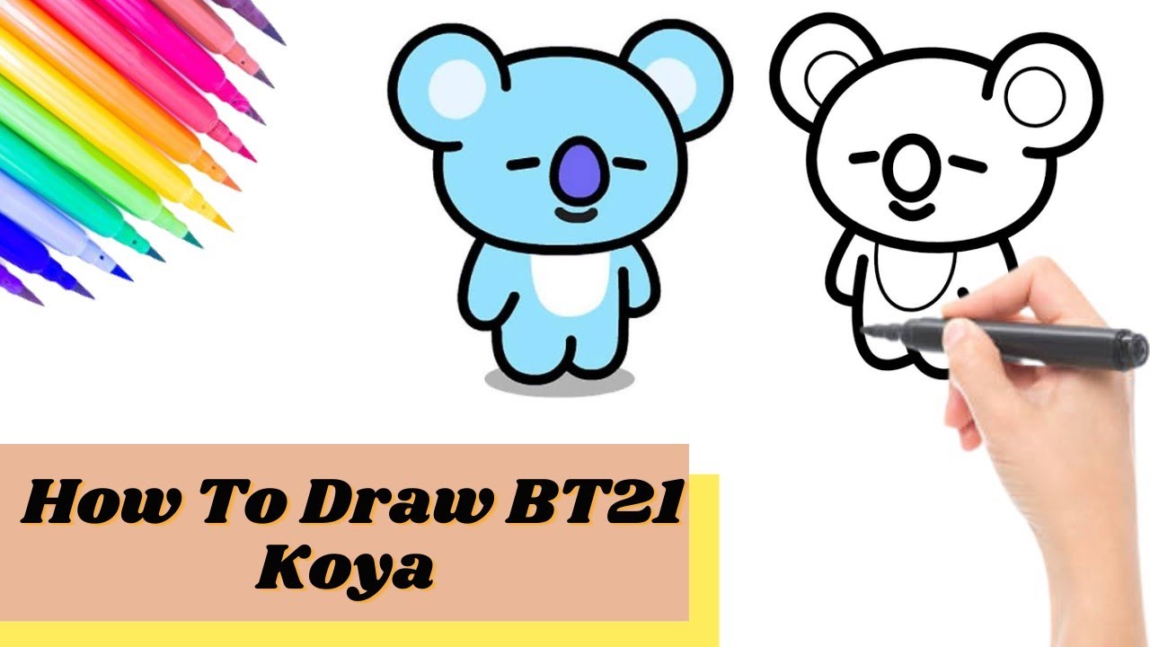 How to Draw BT21 Koya | BTS | Easy Drawings | Cartooning - YouTube