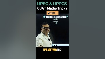 CSAT Maths Tricks for UPSC 2024 । Remainder Calculation । #upsc #csat #maths #tricks #shorts