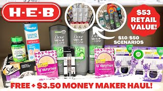 H-E-B COUPONING HAUL | FREE + $3.50 MONEY MAKER HAUL!! | $10/$50 SCENARIOS | 6/21 - 6/27