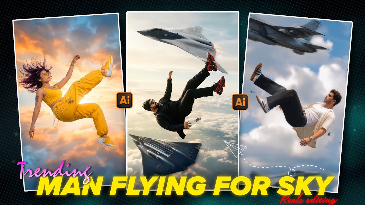 Flying Bio Tutorial Instagram Trending Flying Video Editing | AI Flying in Sky Reels ...