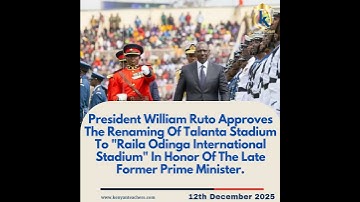 𝐑𝐮𝐭𝐨 𝐑𝐞𝐧𝐚𝐦𝐞𝐬 𝐓𝐚𝐥𝐚𝐧𝐭𝐚 𝐒𝐭𝐚𝐝𝐢𝐮𝐦 𝐭𝐨 𝐑𝐚𝐢𝐥𝐚 𝐎𝐝𝐢𝐧𝐠𝐚 𝐈𝐧𝐭𝐞𝐫𝐧𝐚𝐭𝐢𝐨𝐧𝐚𝐥 𝐒𝐭𝐚𝐝𝐢𝐮𝐦 🇰🇪