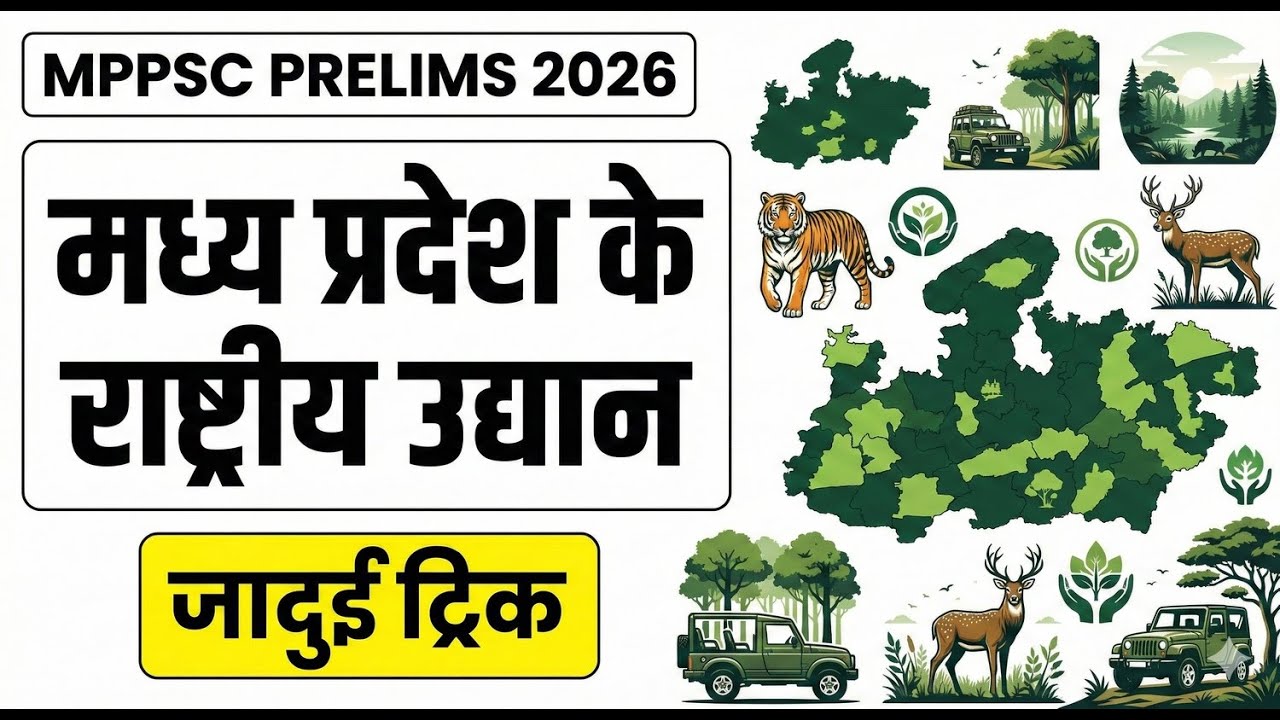 मध्य प्रदेश के राष्ट्रीय उद्यान | MPPSC Prelims 2026 | National Parks of Madhya Pradesh | Geography