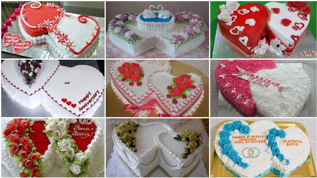 💕two heart shape cake designs || heart shape cake designs || cake decoration idea || birthday cake