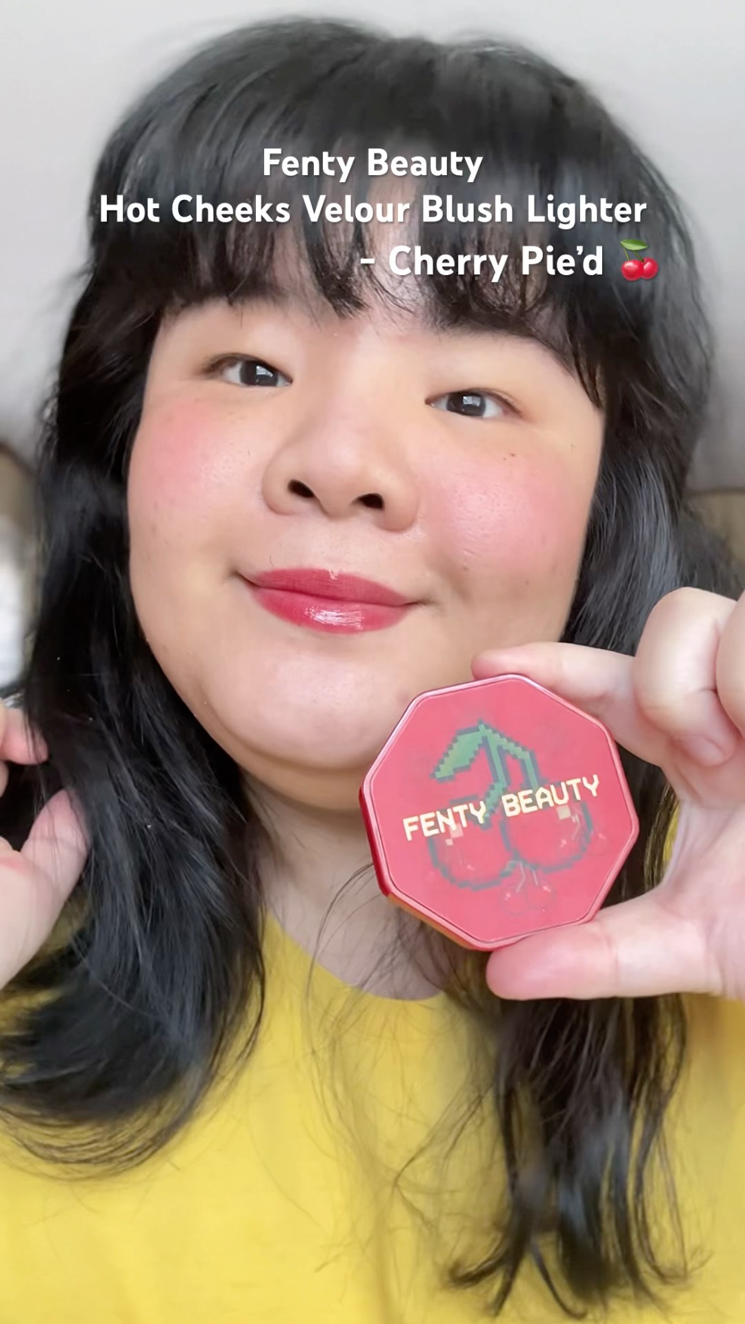 New Fenty Beauty Hot Cheeks Velour Blushlighter - Cherry Pie'd