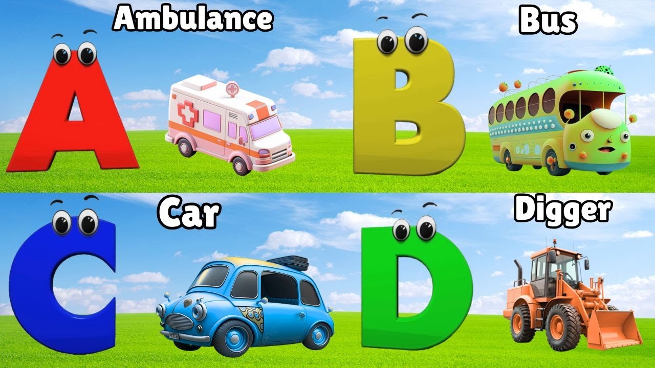 Песня про алфавит (ABC), песня про транспорт, песня про алфавит, обучающая песня про алфавит от А...