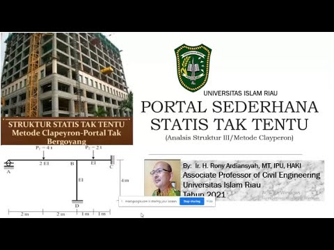 Portal Sederhana Statis Tak Tentu | Analisis Struktur III | Rabu, 3-3-2021
