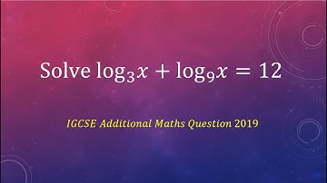 How to solve a logarithmic equation (2) IGCSE Additional Maths