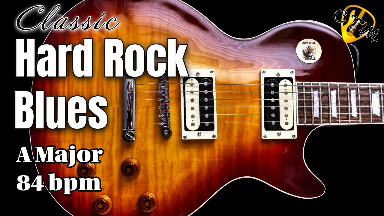 Classic Hard Rock Blues Guitar Backing Track in A Major (84 bpm)