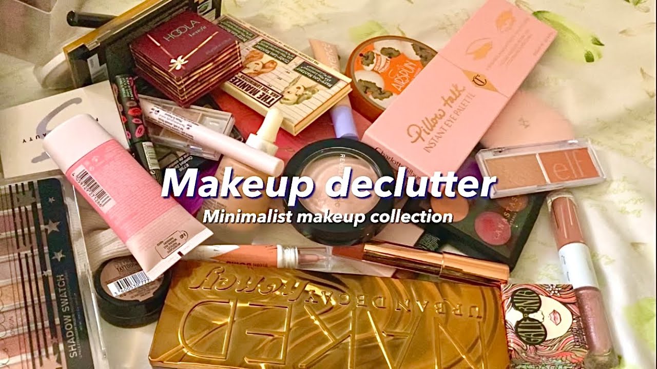 Makeup declutter, minimalistic collection, asmr, relaxing vlog, makeup sounds