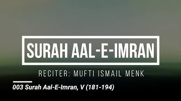 Surah Ali Imran, - Verses (181-194) - Mufti Menk - سورة آل عمران - القرآن الكريم