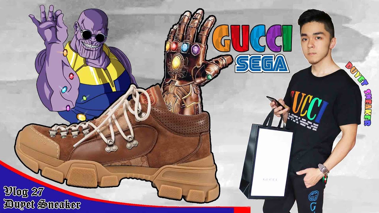 Review GUCCI Flashtrek SEGA - Giày VÔ CỰC ngàn đô của Thanos. Avengers 4:  Infinity Sneaker | Vlog 27 - YouTube