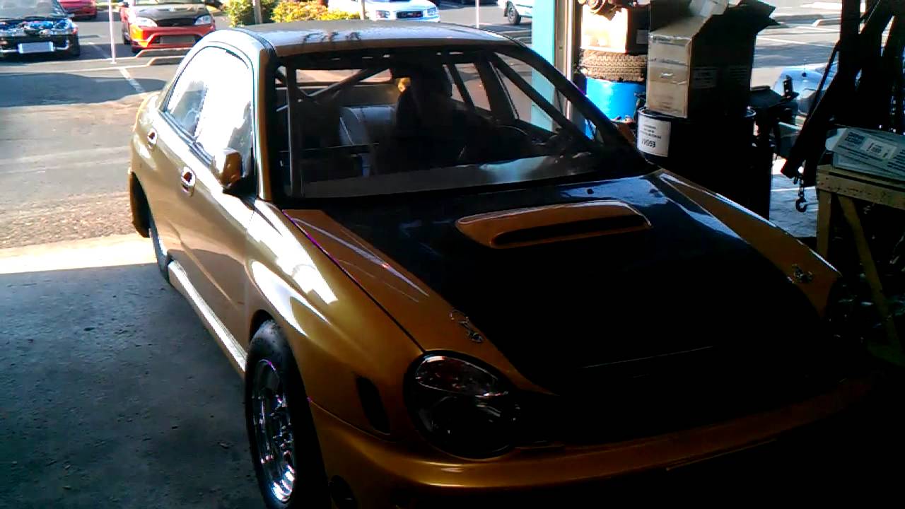 PREracing.com RWD Drag WRX test fire & spool - YouTube