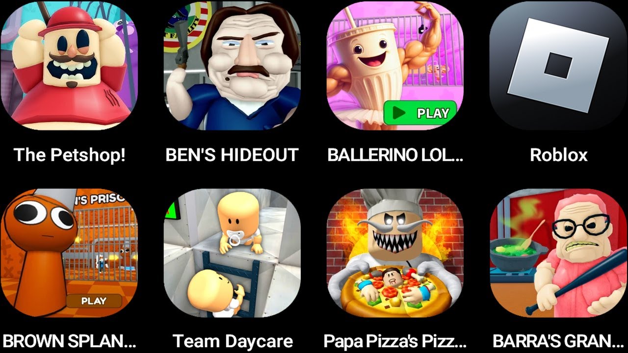 The Petshop!,BEN'S HIDEOUT,BALLERINO LOLOLO,Roblox,BROWN SPLANKI'S,[W6]Team Daycare Escape!...