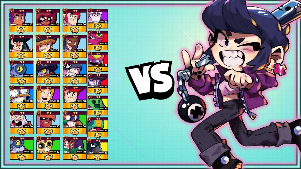 Bibi 1v1 Against Every Brawler Her Knockback Is Crazy Youtube - anime bibi brawl stars foto