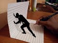 Trick Art Drawing 3D MAN. optical illusion