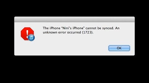 The iPhone Cannot Be Synced. An Error Occurred 1723 iTunes Fix