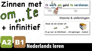 NT2 om ... te 😱 theorie & oefeningen - A2 B1 Nederlands leren 1.2 2.1 doel Learn Dutch