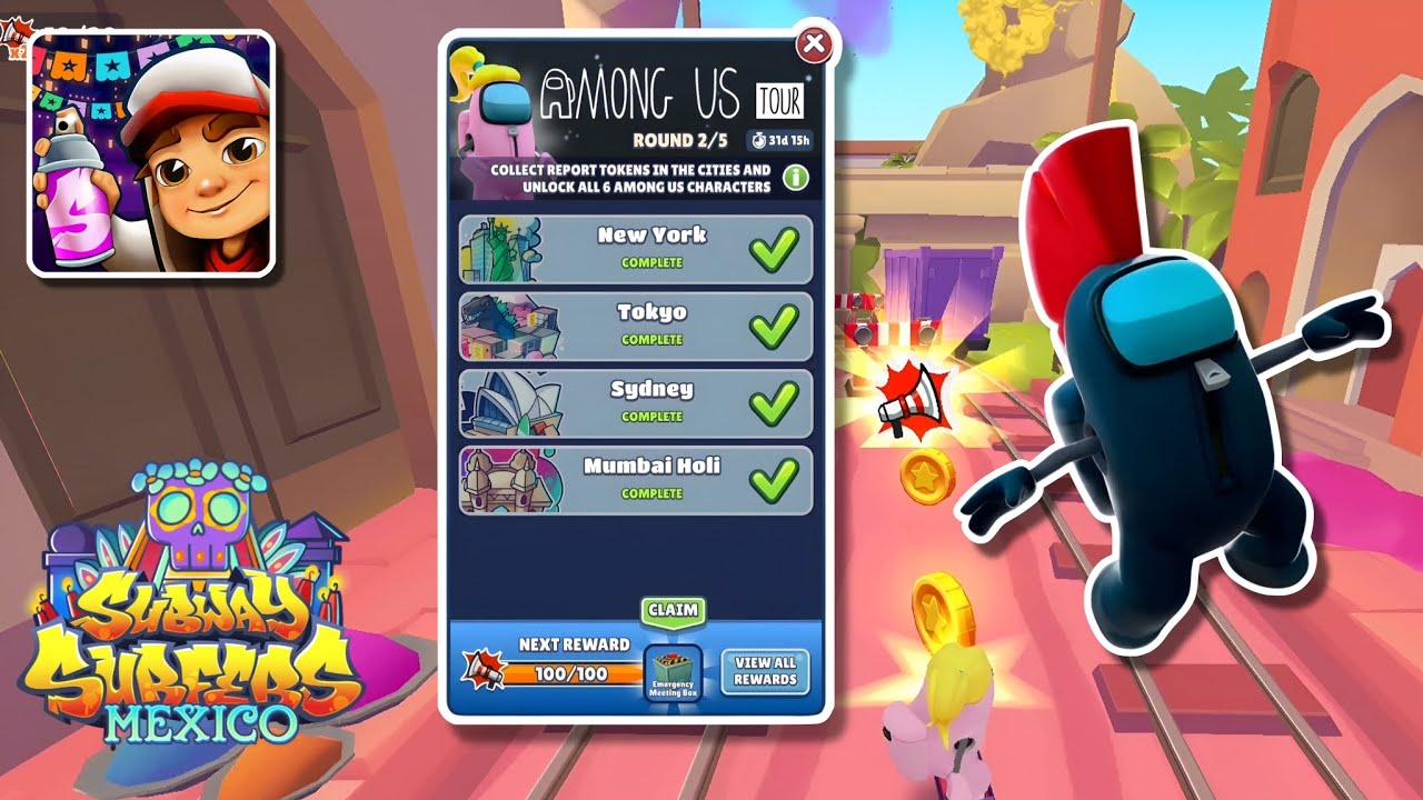 🌌 Unlock Crewmate Spike by Completing 4 Different Cities | Subway Surfers x Among Us Collab! 📢