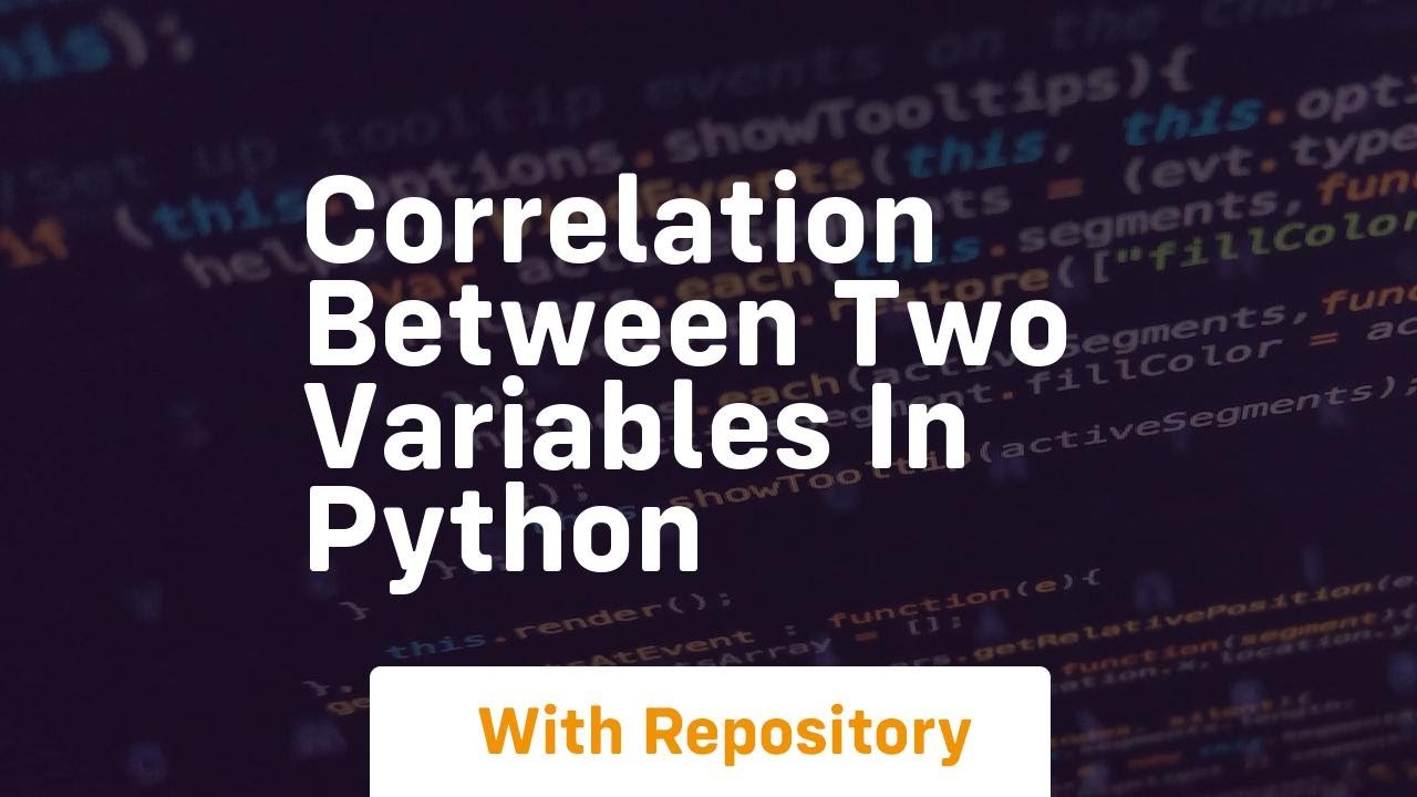 correlation between two variables in python - YouTube