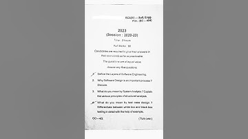 BCA 4th semester (2020-23) | software engineering and principles #bca #brabu #university #exam