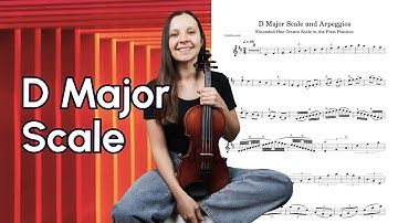 D Major Scale and Arpeggios Violin Tutorial with Piano Accompaniment
