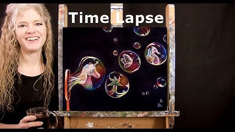 TIME LAPSE - Learn How to Paint "FANTASY BUBBLES" with Acrylic - Fantasy Fun Step by Step Tutorial