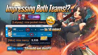 Impressing Both Teams!? 🤩 - Mercy Gameplay & Commentary - Overwatch 2 (Season 4)