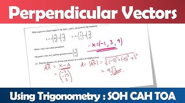 Perpendicular Vectors: Finding the distance using Trigonometry (C4 June 2017 video)