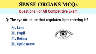 Human Sense Organs Mcqs | Sense Organ mcq | Sense Organ Questions