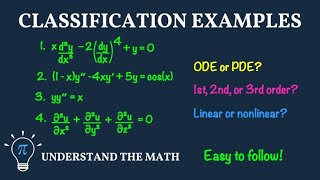 How to Classify a Differential Equation (Order, Linearity, Type Examples)