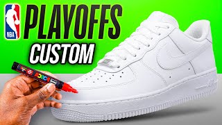 Customizing Air Force 1's 🎨 👟 ( NBA Playoff's Edition)