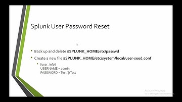 Splunk reset admin password
