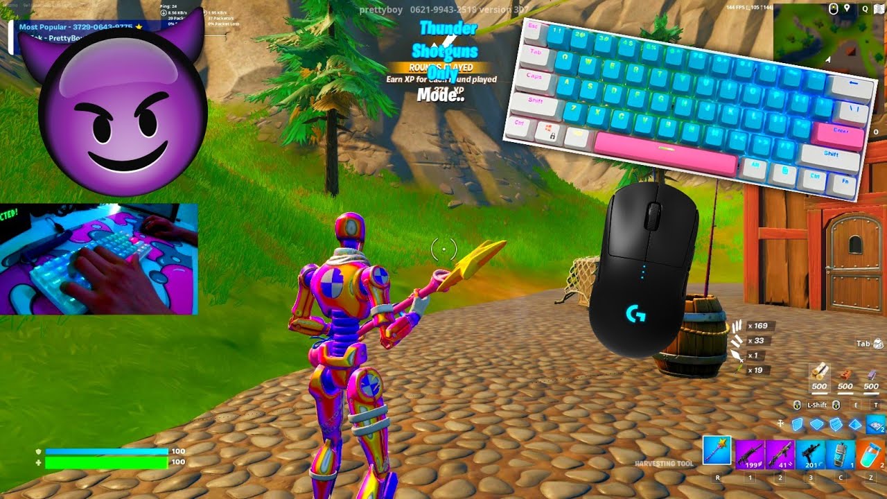 Kraken Pro 60% Keyboard ASMR 🤩 Silver Speed Switches Keyboard Fortnite Realistic Zonewars Gameplay 🎧